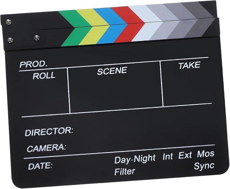 Black Cabilock Clapperboard Acrylic Movie Film Production Studio Prop - Image 1